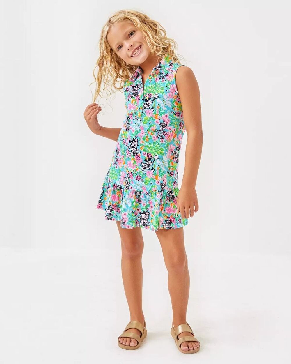Lilly Pulitzer Lilly Hearts Disney Girls Mini Riegan Dress Girls Medium Size 6-7